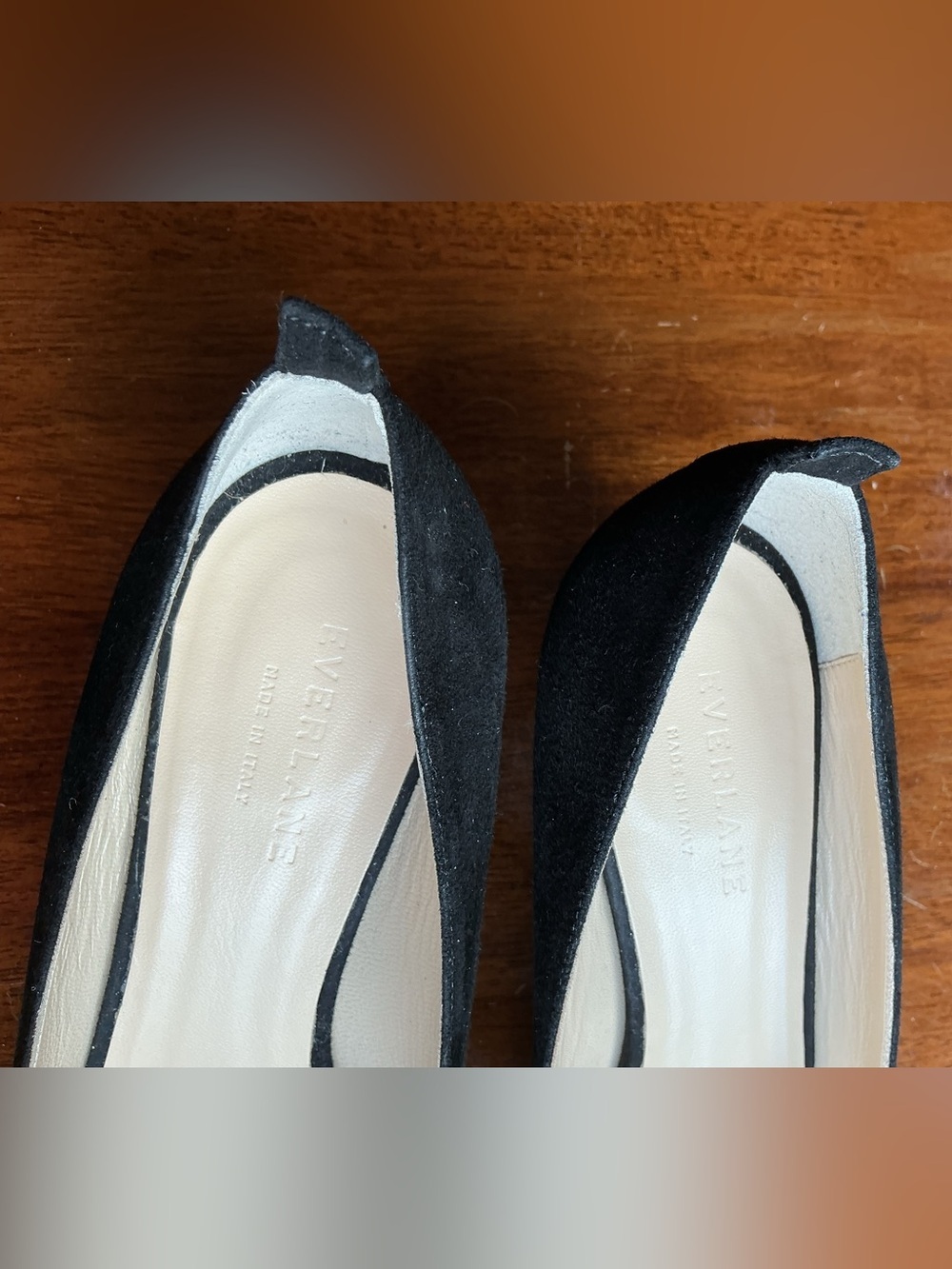 Everlane Black Suede Kitten Heels Size 9 Made in Italy Pointed Toe Pumps - Picture 12 of 15